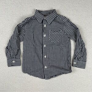 Arizona Jean Company Kids Black and White Gingham Plaid Shirt